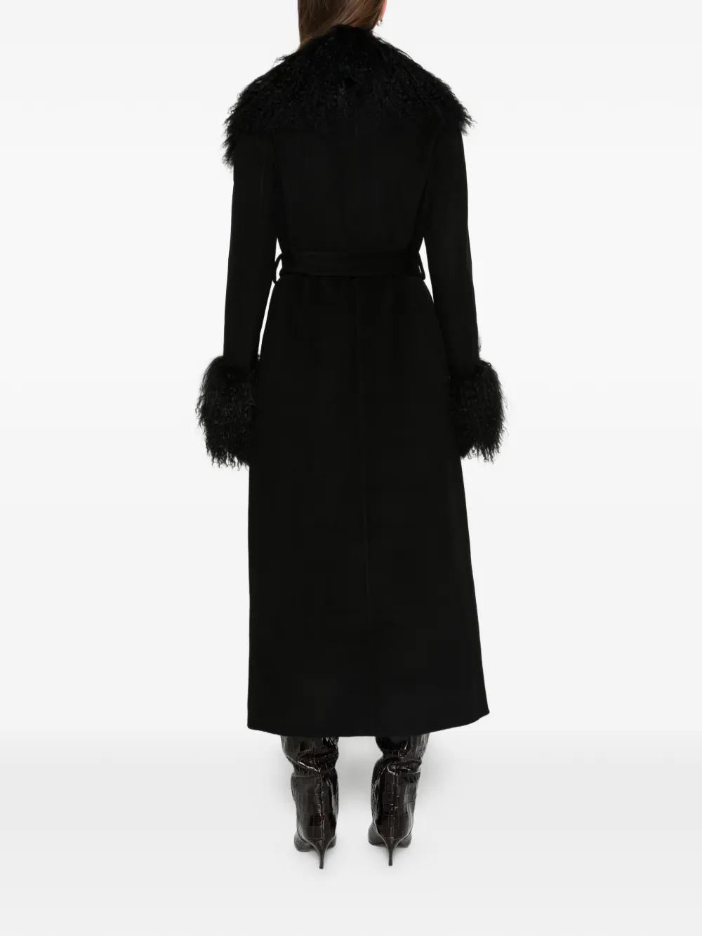 ducie Lola Mongolian coat Zwart