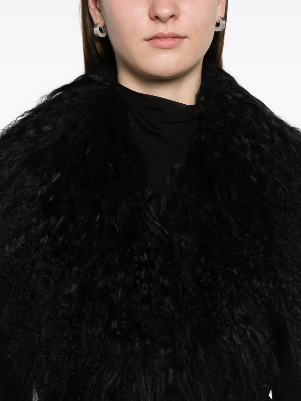 ducie Lola Mongolian coat Zwart