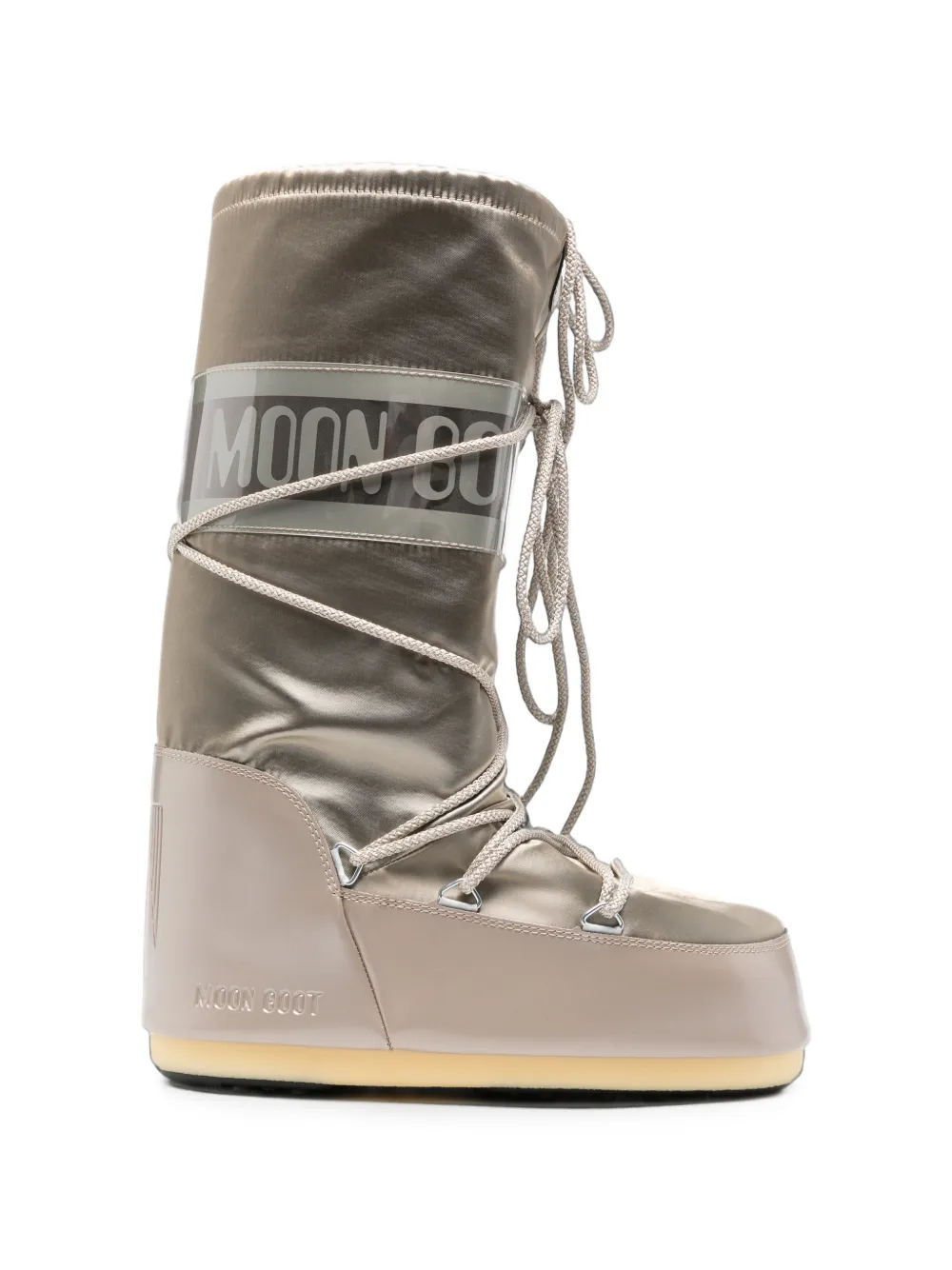 Moon Boot Icon Glance satin boots - Nude