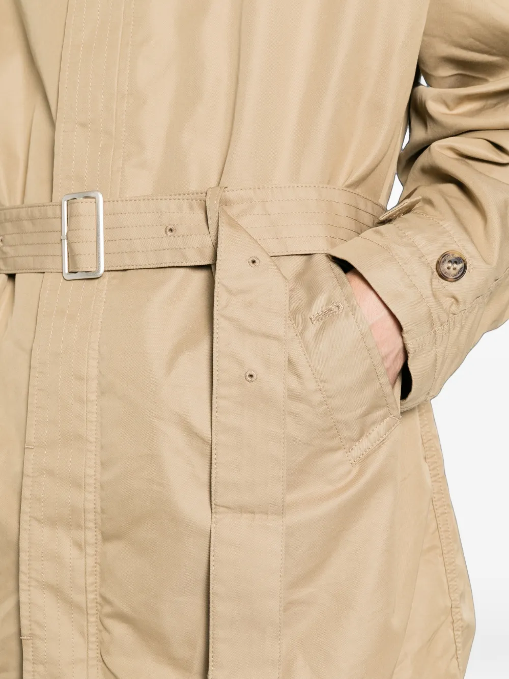 Comme des Garçons Homme Plus Gabardine jas met ceintuur Beige
