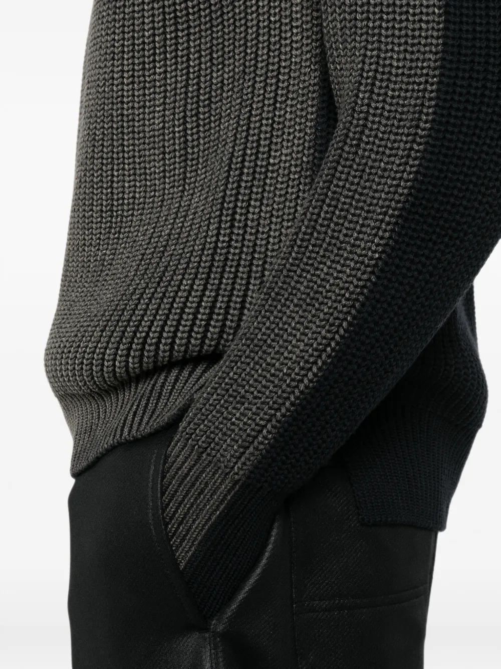 Comme des Garçons Homme Plus heavy-ribbed raglan-sleeve sweater Blauw