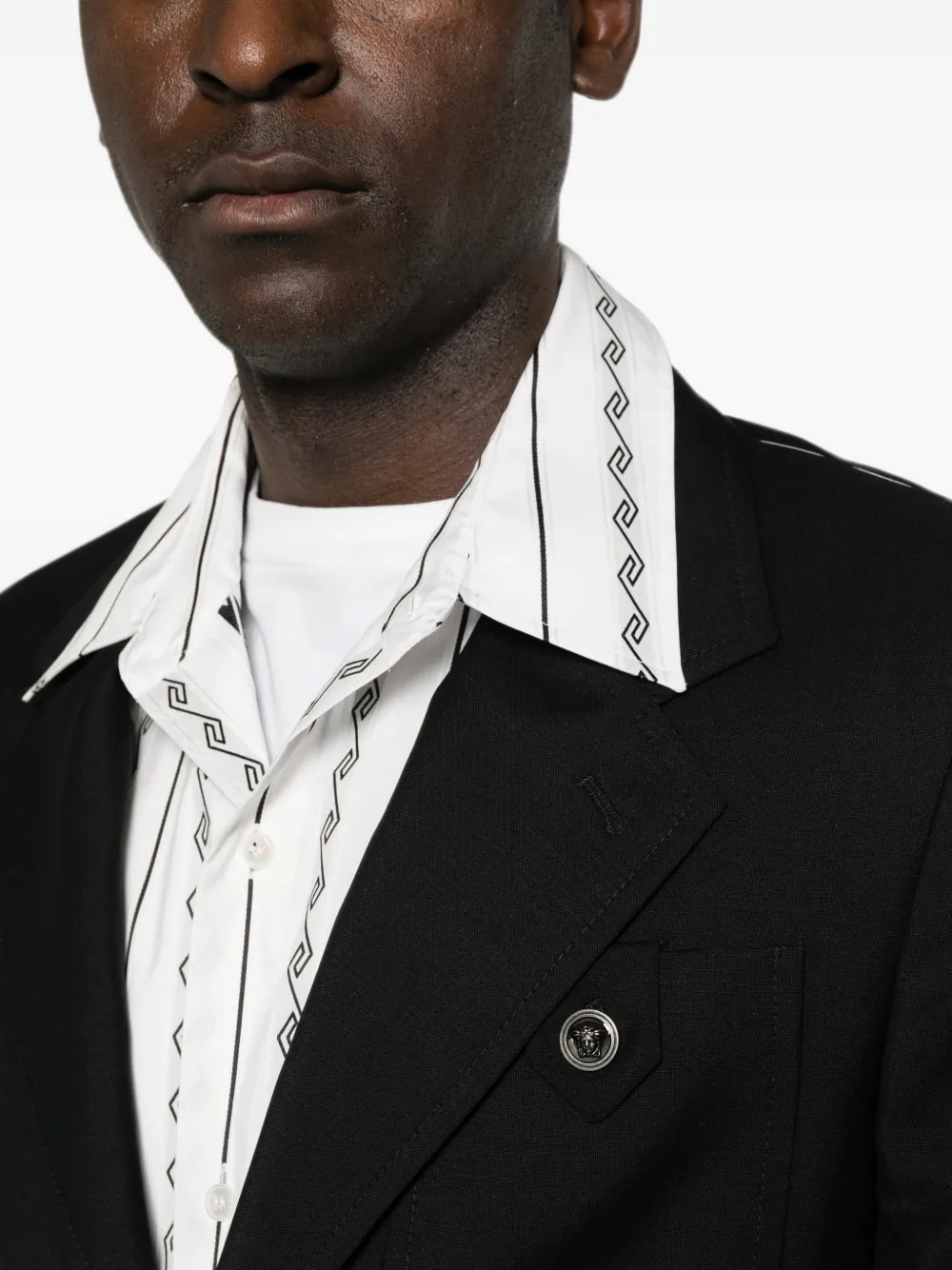 Versace Medusa-detail blazer Blauw