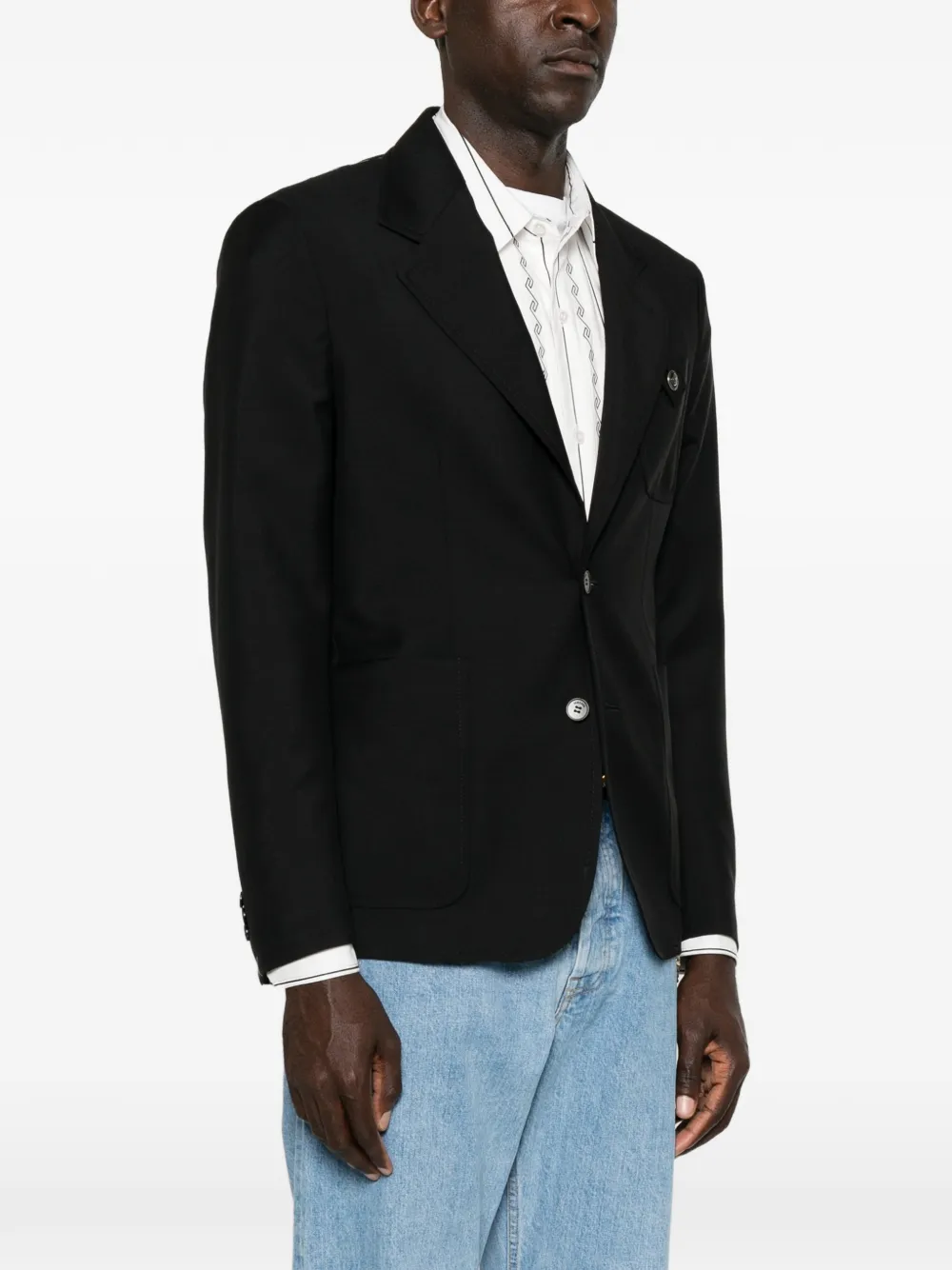 Versace Medusa-detail blazer Blauw