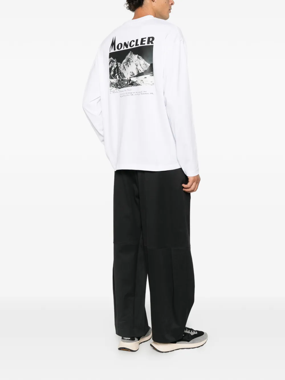 Moncler Re-Icon graphic-print long-sleeve T-shirt Wit