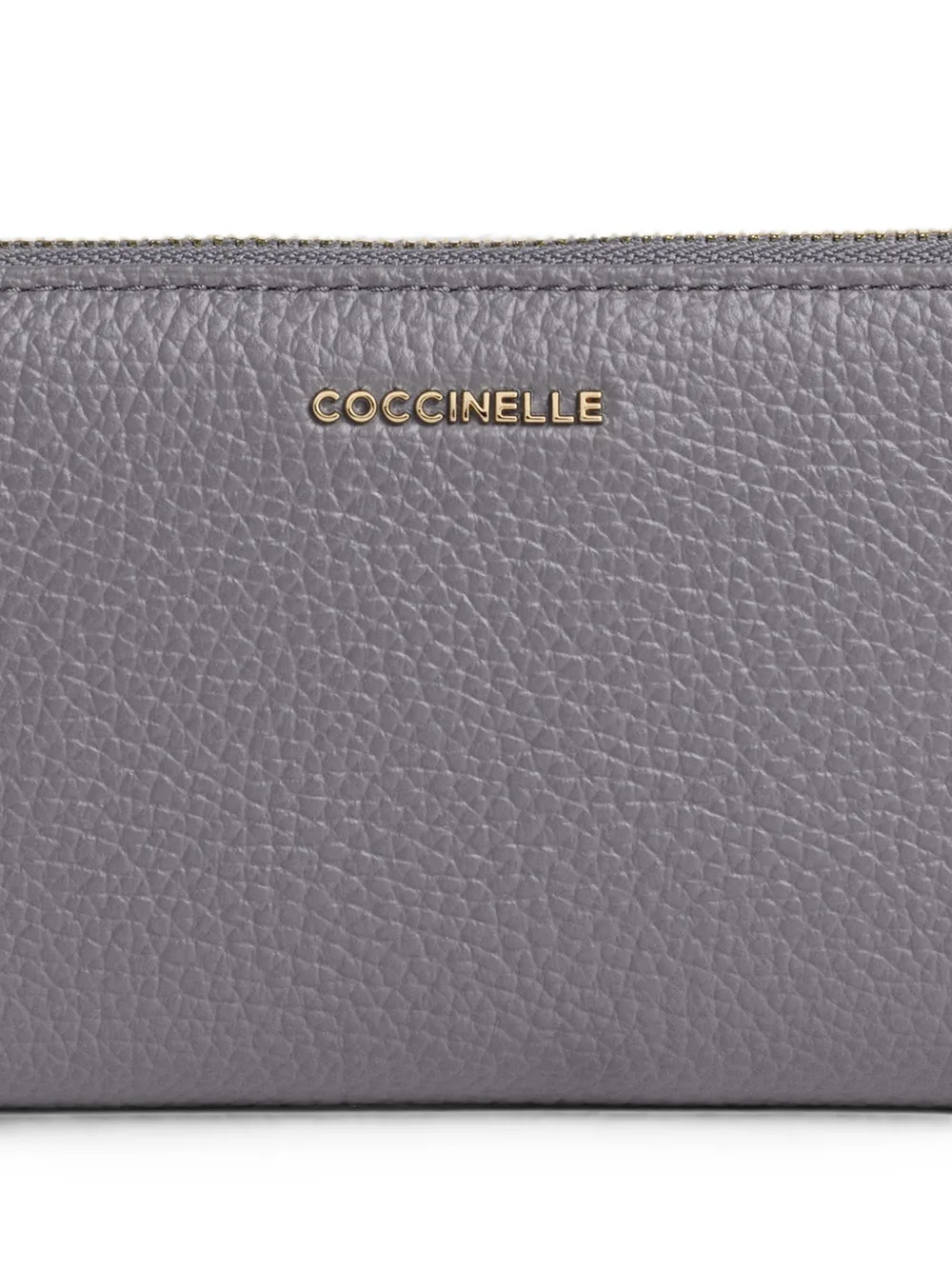 Coccinelle Metallic leren portemonnee Grijs
