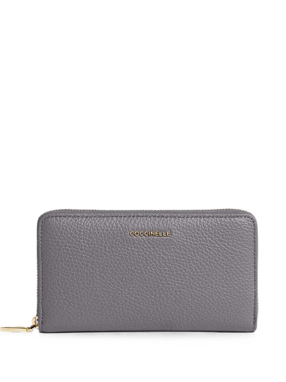 Coccinelle Portemonnaie aus weichem Metallic-Leder - Grau
