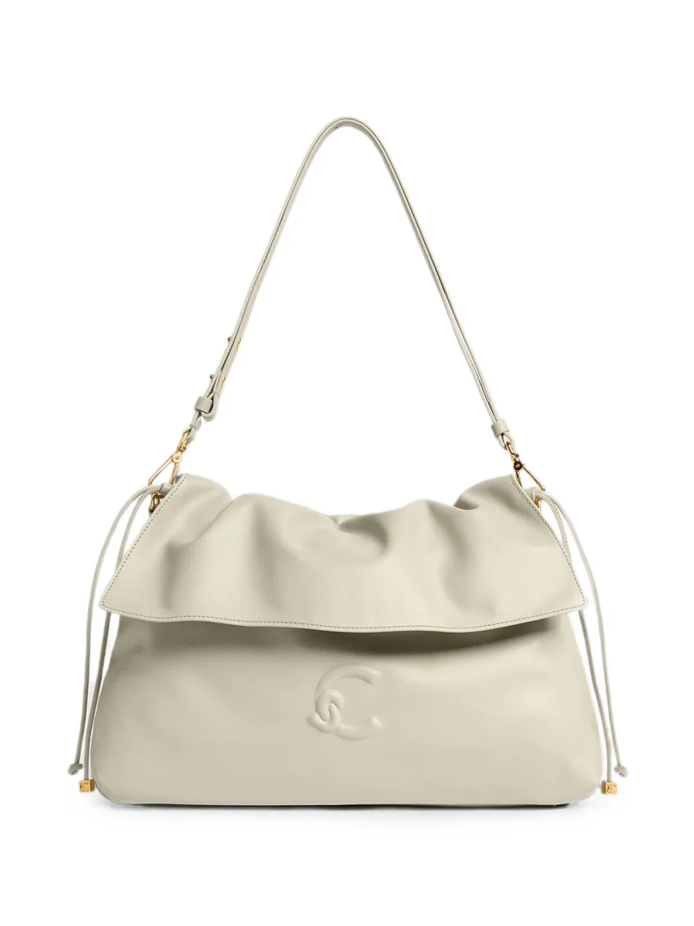 Coccinelle Medium Lidia Logo-debossed Shoulder Bag In Neutral