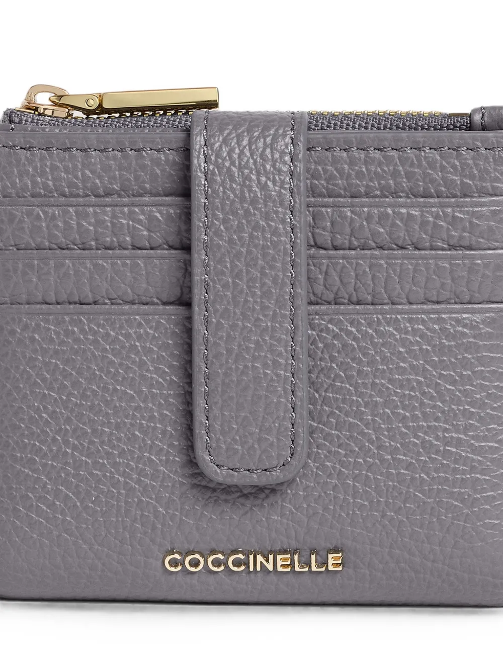 Coccinelle Medium Metallic portemonnee van bewerkt leer Grijs