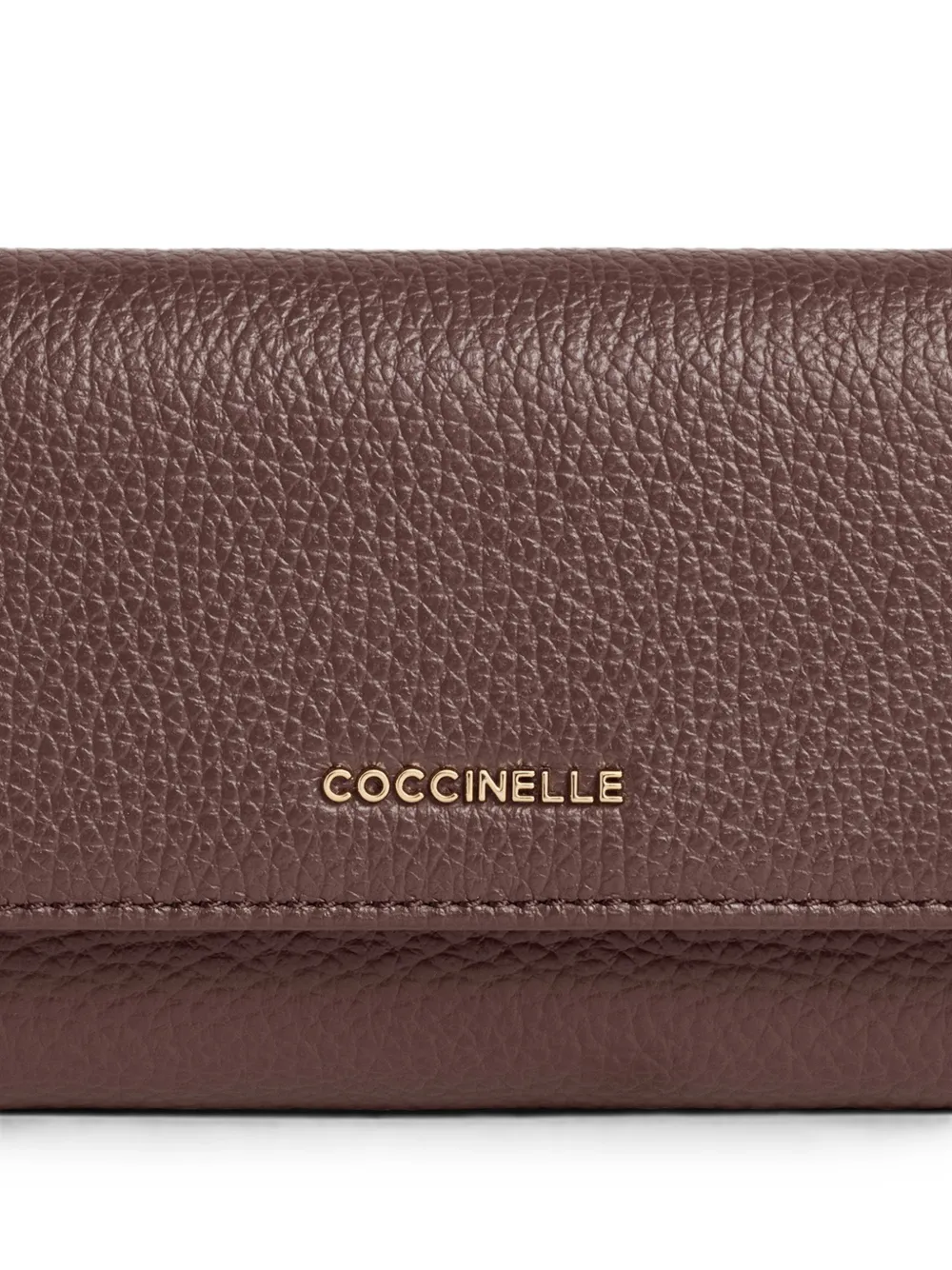Coccinelle Leren portemonnee met textuur Bruin