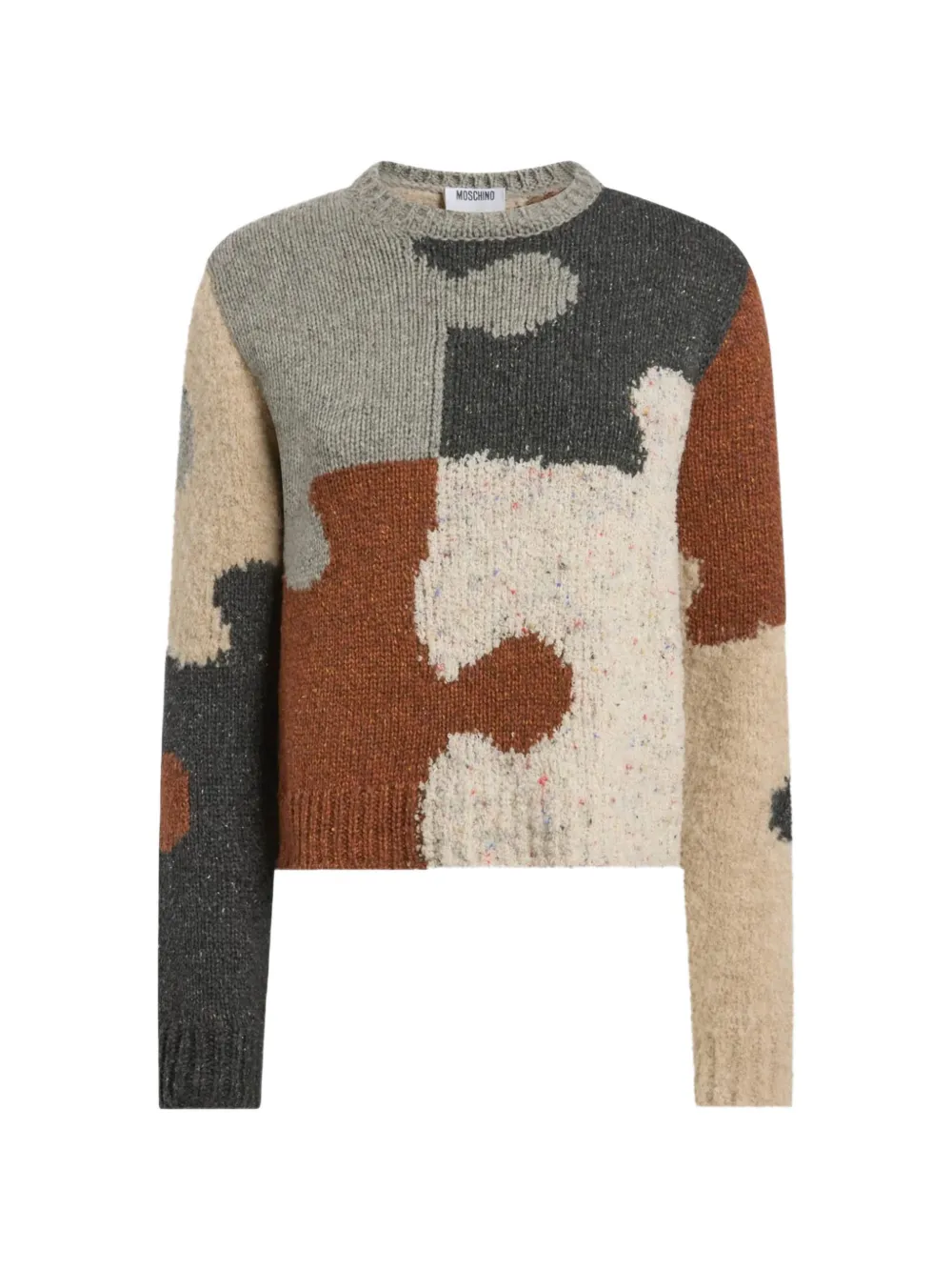 Moschino inlaid wool-and-silk blend pullover - Toni neutri
