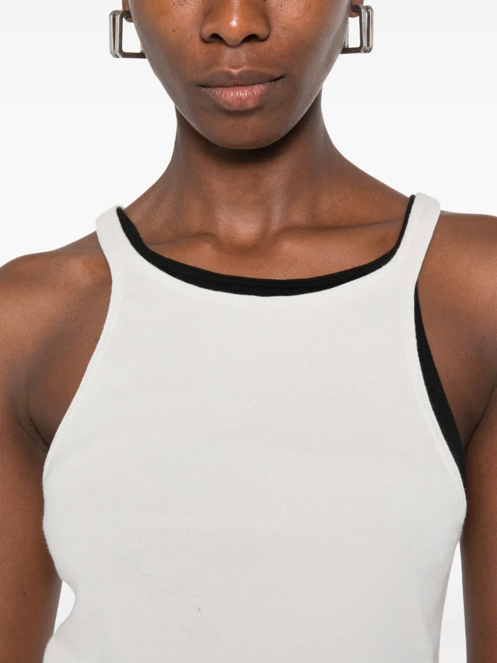 Rick Owens DRKSHDW Geribbelde racerback tanktop Beige