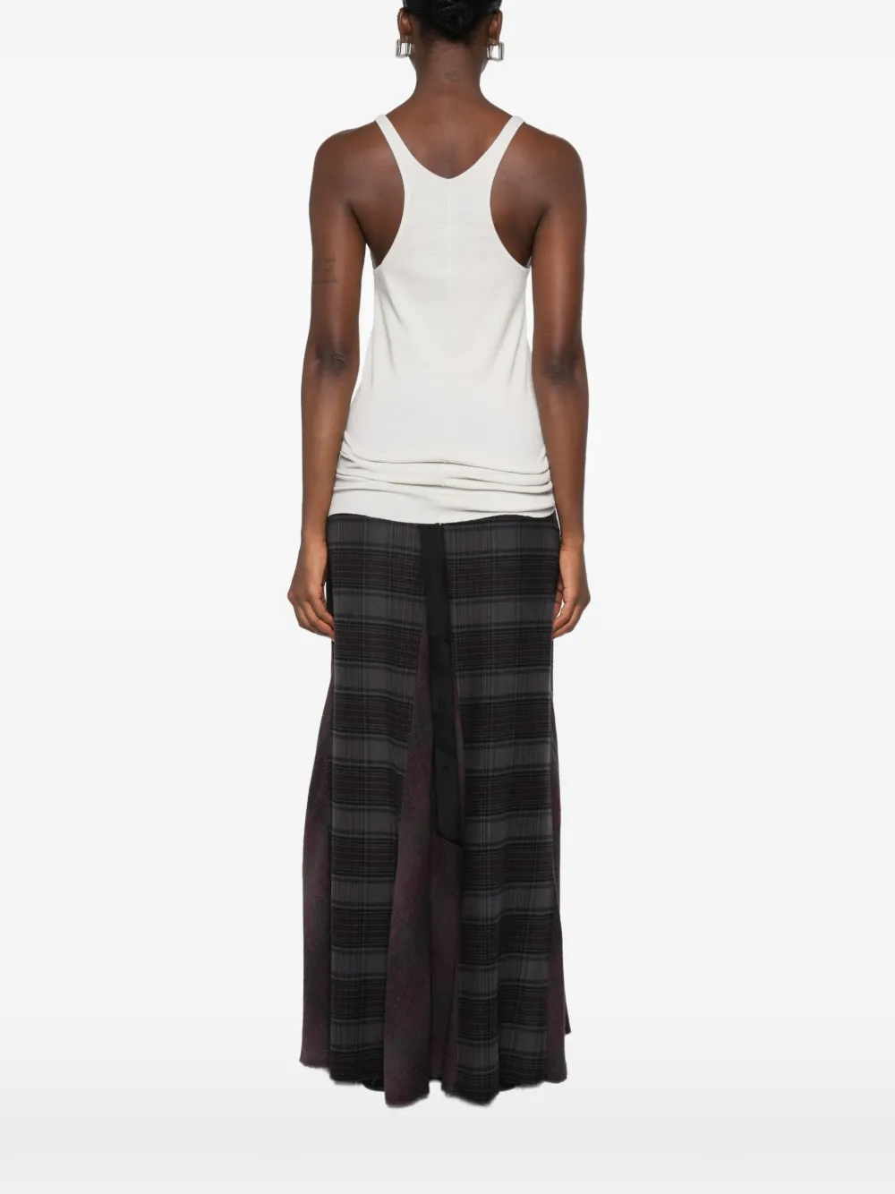 Rick Owens DRKSHDW Geribbelde racerback tanktop Beige
