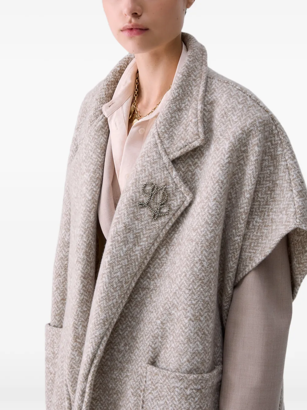 LIU JO Poncho met jacquard Beige