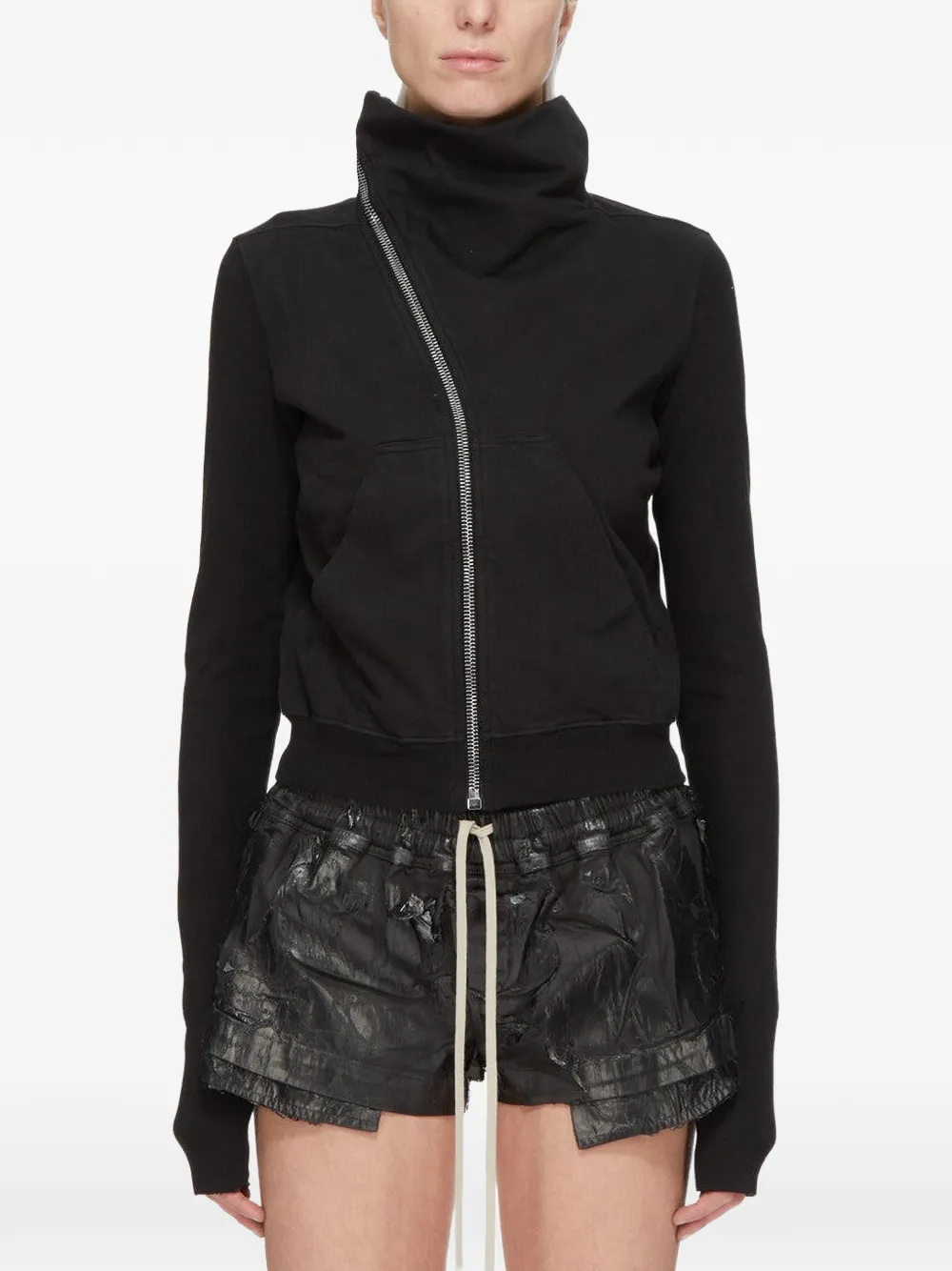 Rick Owens DRKSHDW Sweater met asymmetrische rits Zwart