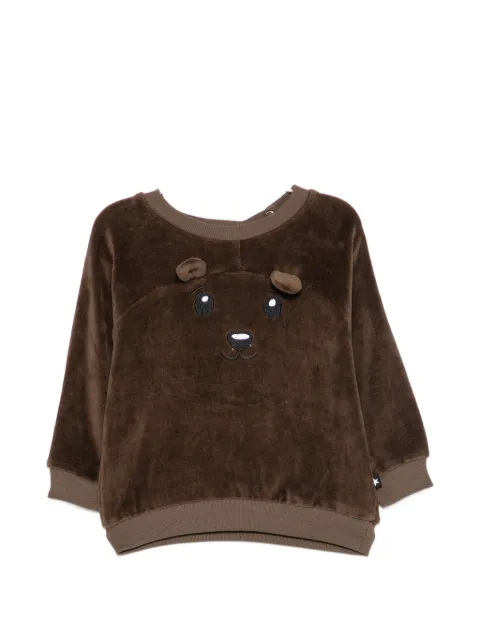 Molo Derry bear-patch velvet sweater