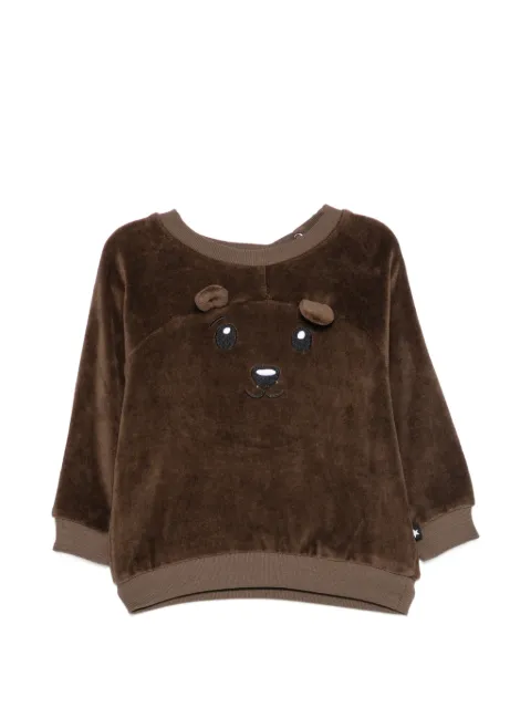 Molo Derry bear-patch velvet sweater