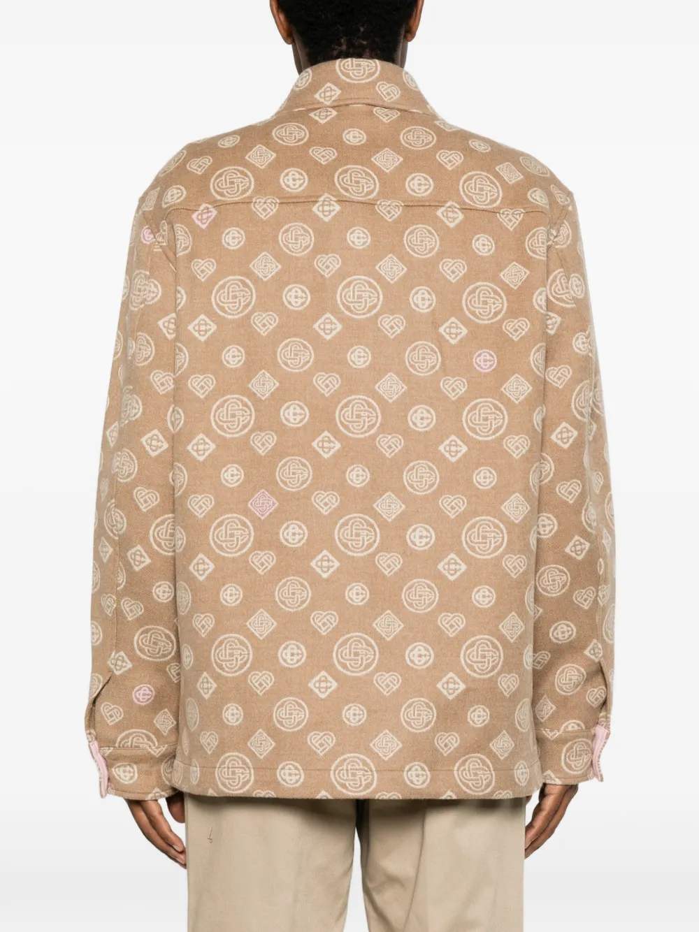 Casablanca monogram-pattern button-fastening overshirt Beige
