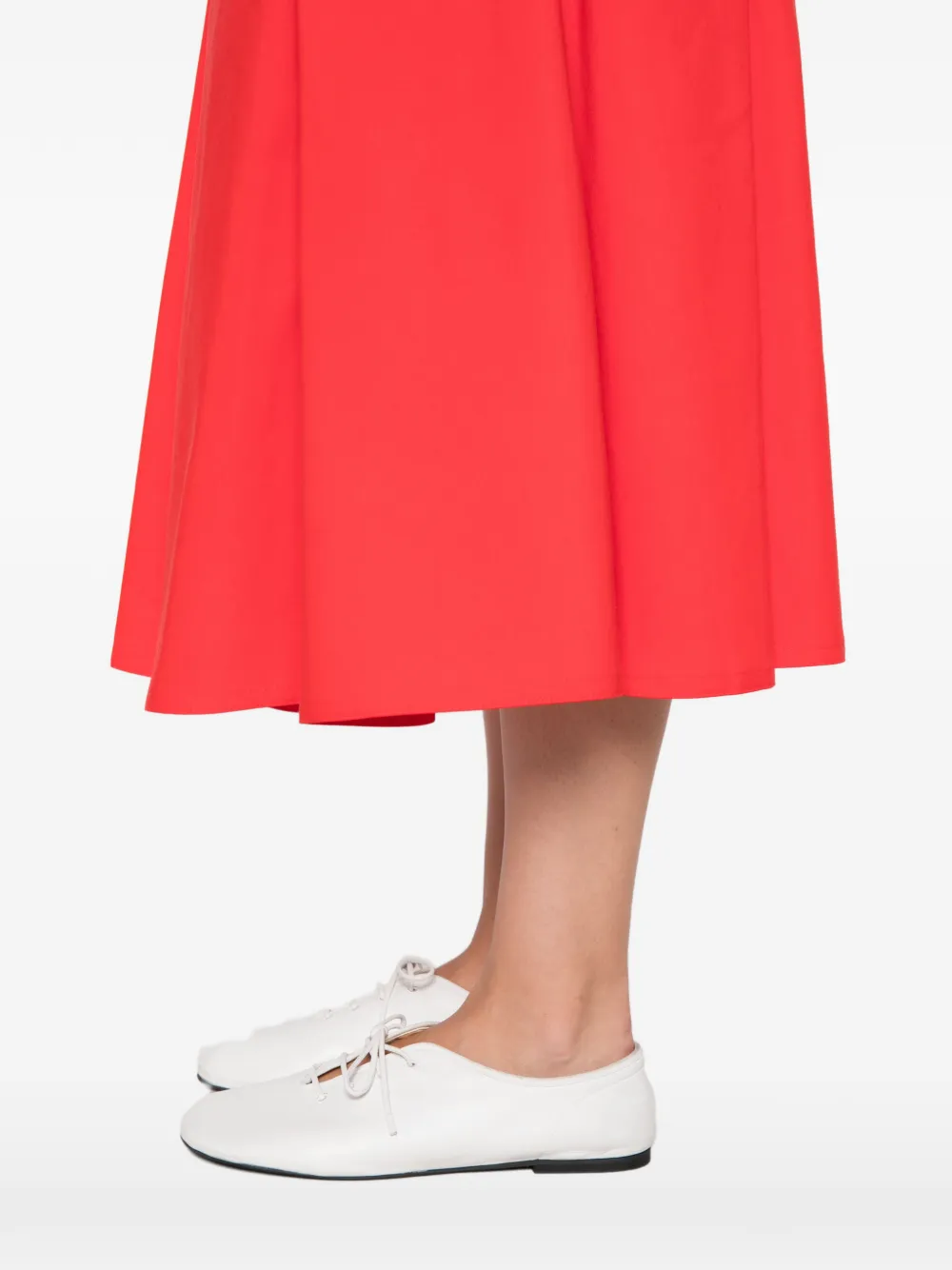 Sofie D'hoore Savy pleated A-line midi skirt Rood
