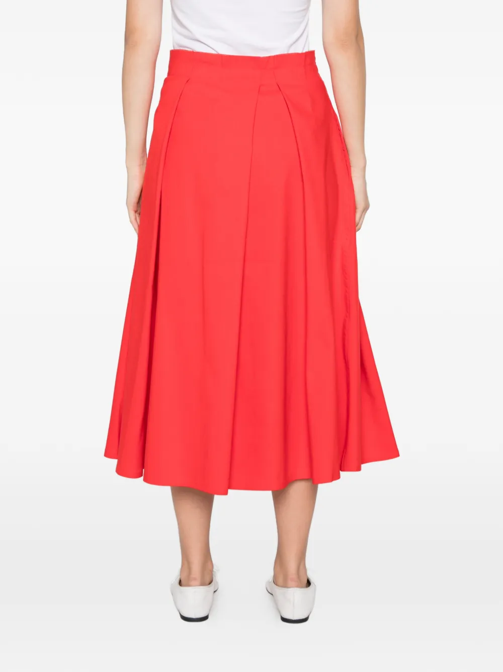 Sofie D'hoore Savy pleated A-line midi skirt Rood