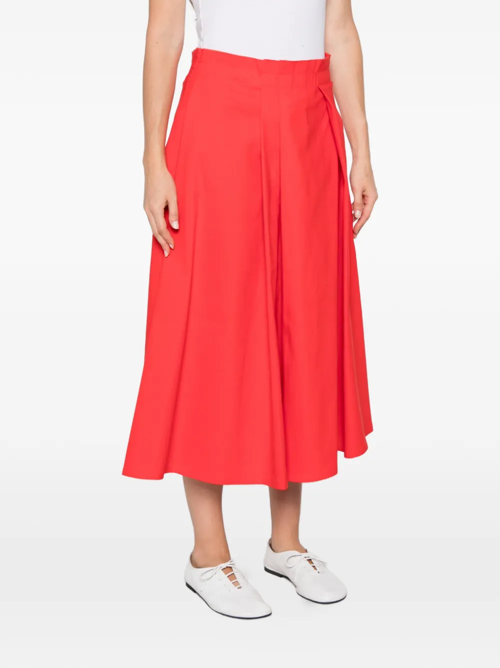 Sofie D'hoore Savy pleated A-line midi skirt Rood