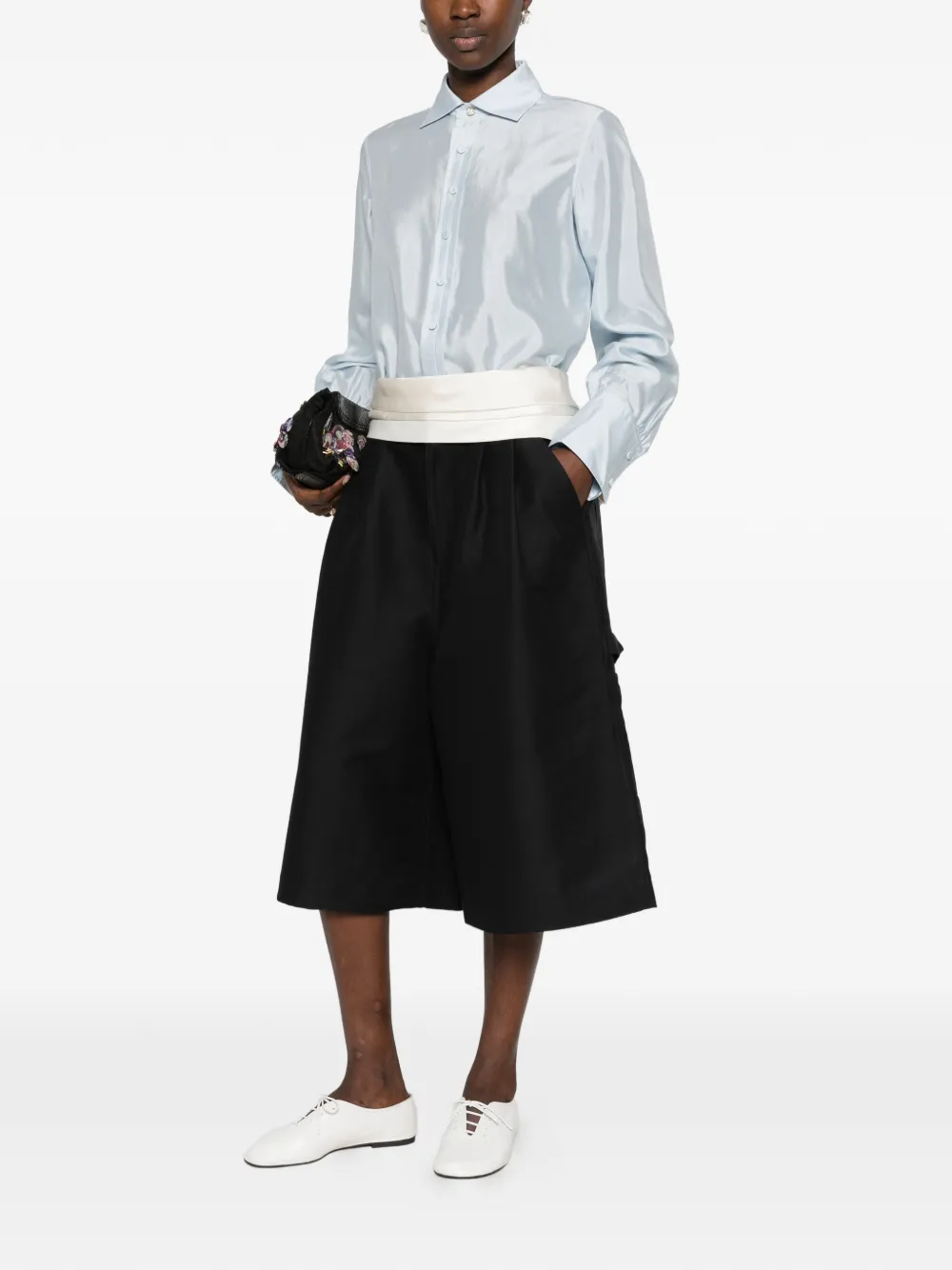 Sofie D'hoore Shiloh pleated wide-leg culottes Zwart
