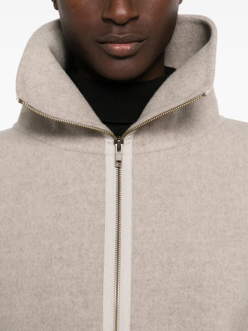 Sofie D'hoore Calipso high-neck zip-up oversized jacket Beige