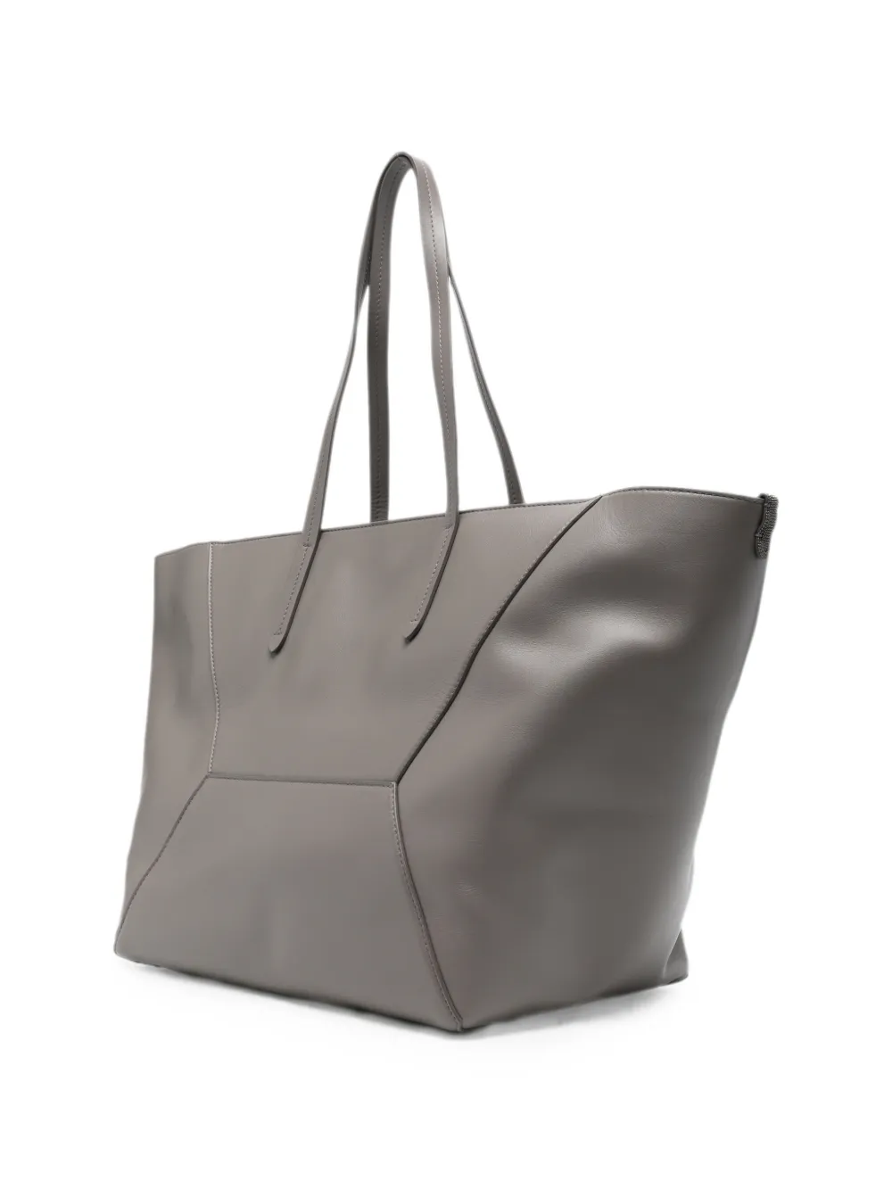 Brunello Cucinelli Leren schoudertas Grijs