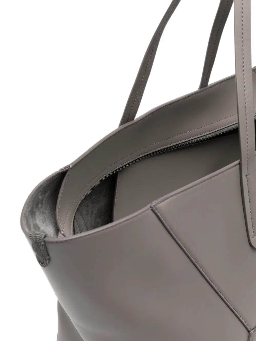 Brunello Cucinelli Leren schoudertas Grijs