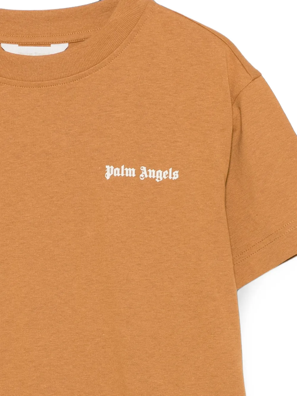 Palm Angels Kids logo-print T-shirt Beige
