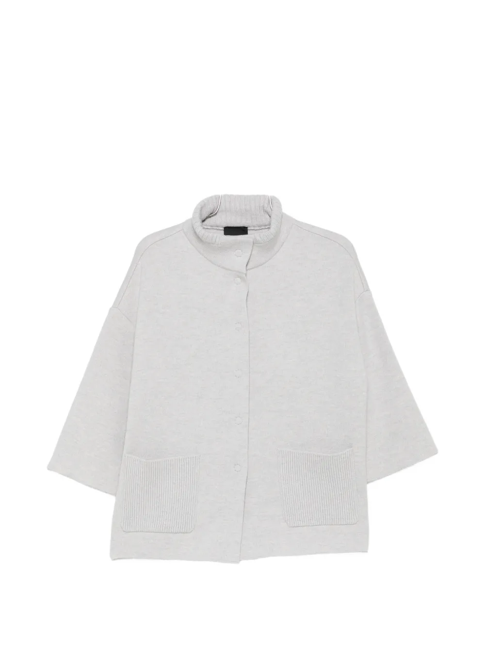 anne claire high-neck patch-pocket cardigan - Grau