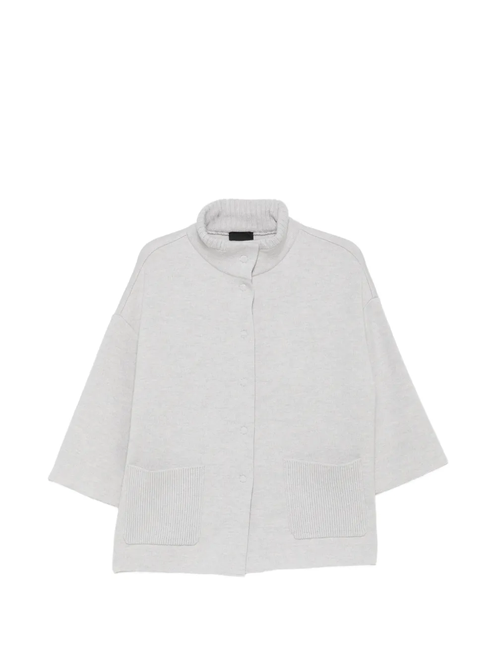 anne claire high-neck patch-pocket cardigan - Grau