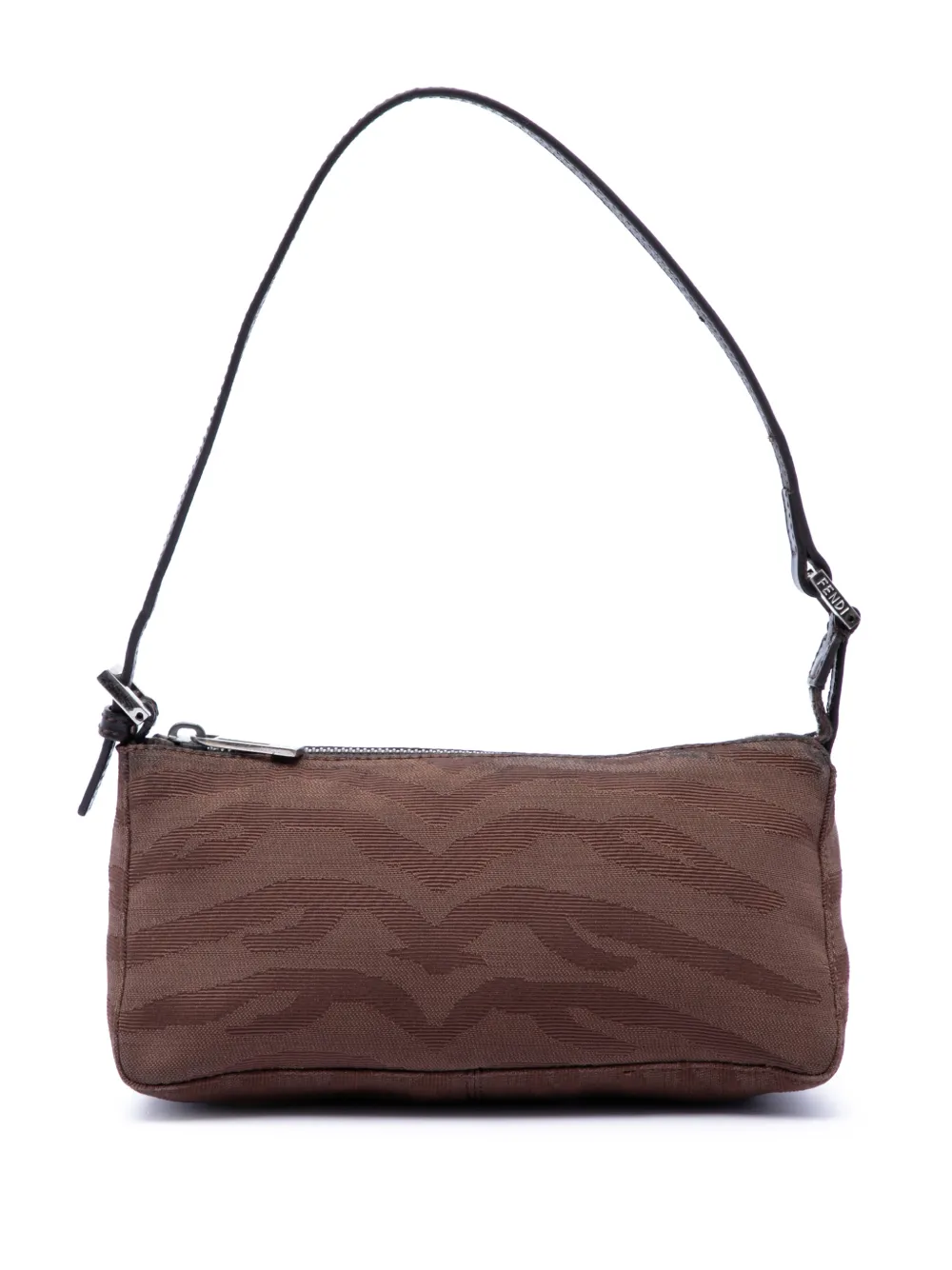 Fendi Pre-Owned 2000-2010 Zebra Print Canvas Pochette shoulder bag - Brown