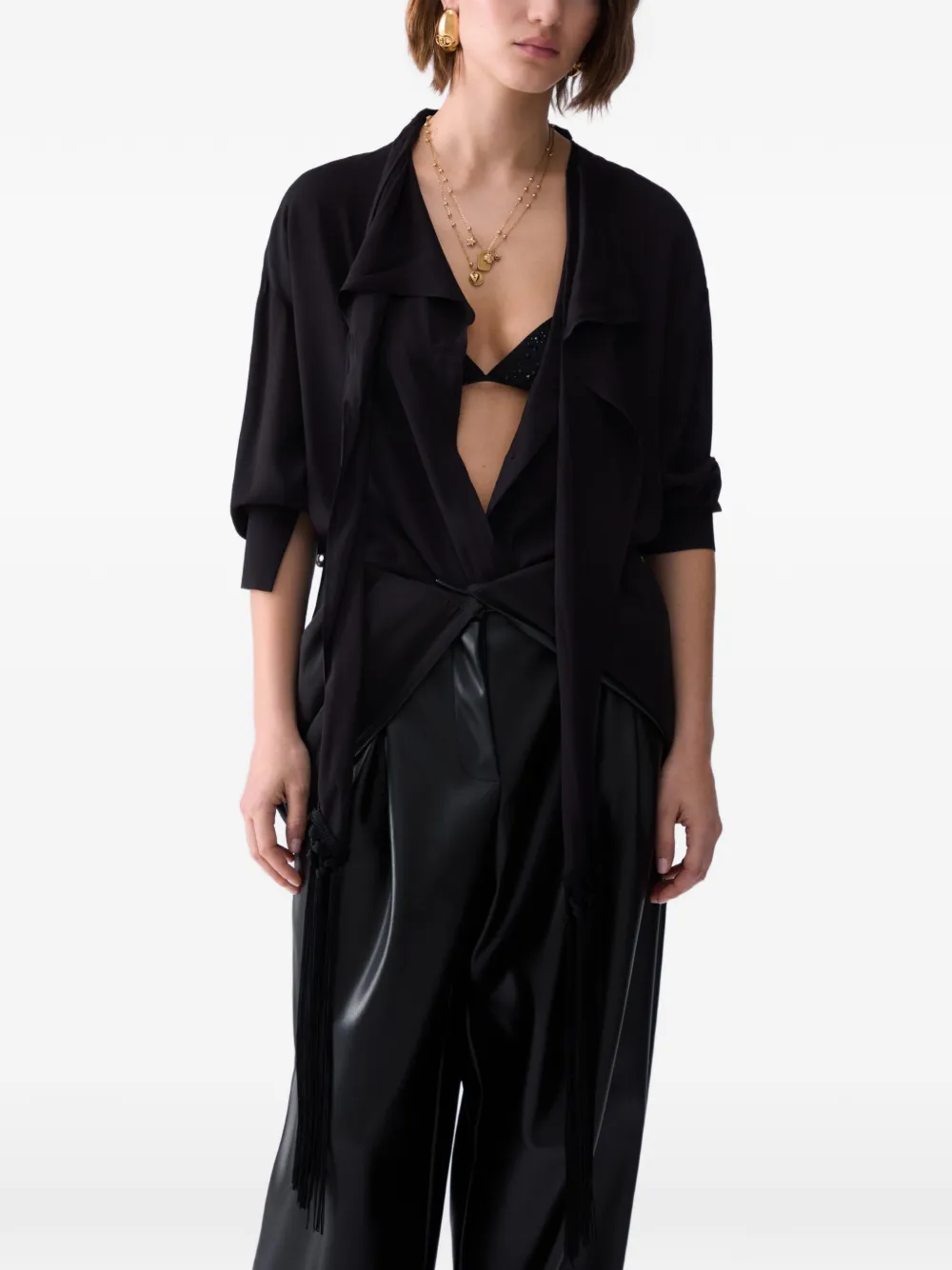 LIU JO Blouse met sjaal Zwart
