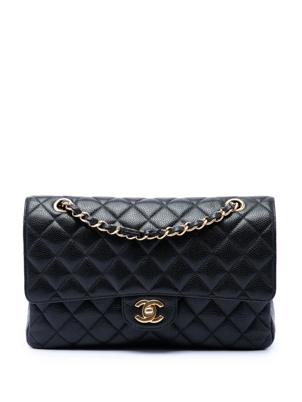 CHANEL Pre-Owned 2009-2010 Medium Classic Caviar Double Flap shoulder bag - Black