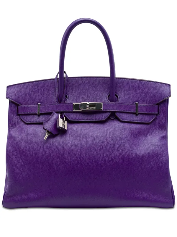 Hermès Pre-owned 2012 Epsom Birkin Retourne 35 Handbag in Purple