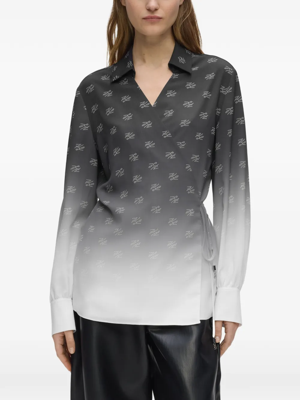 Karl Lagerfeld fluid wrap blouse Grijs