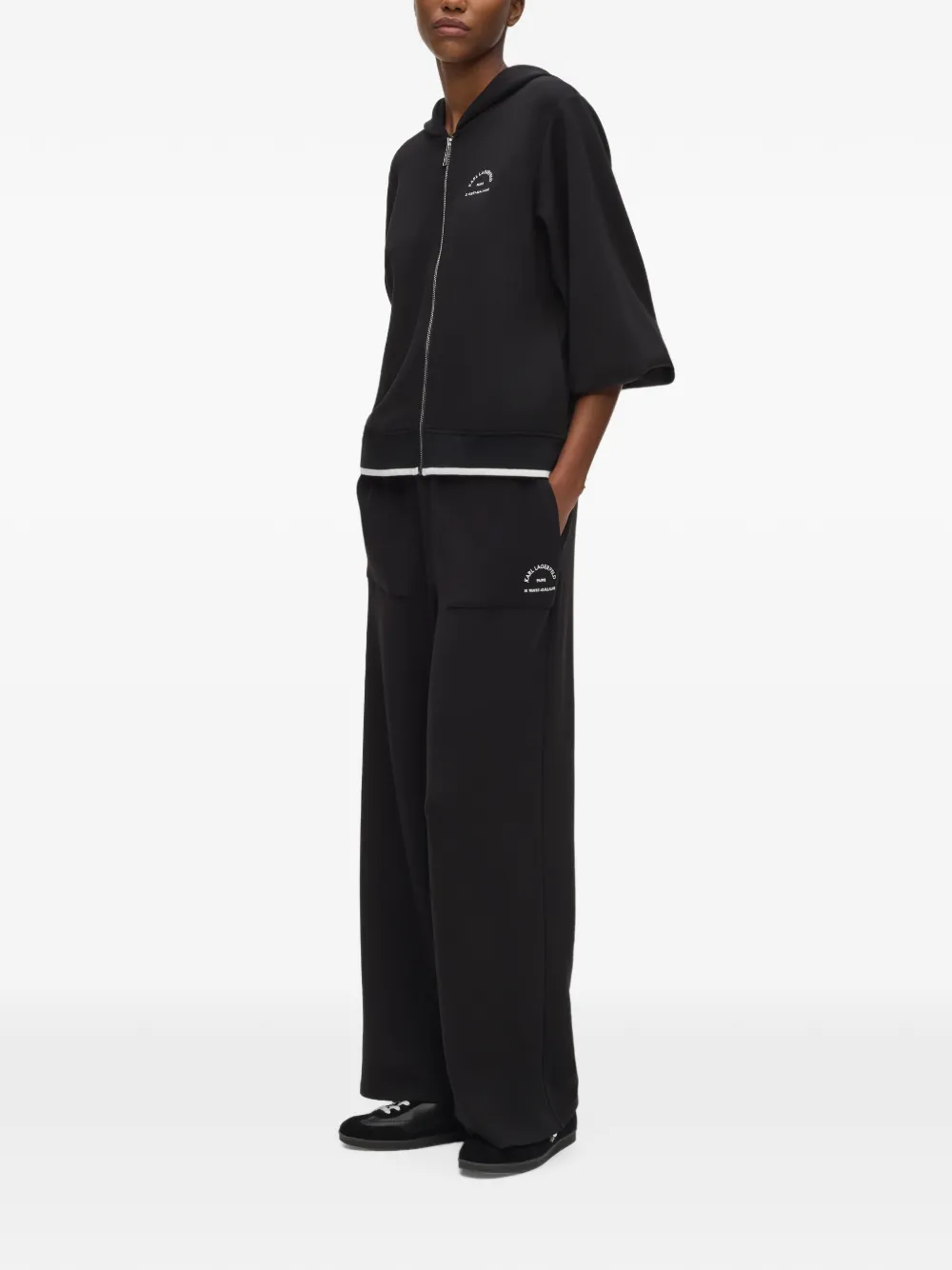Karl Lagerfeld Rue St-Guillaume joggingbroek met opgestikte zak Zwart