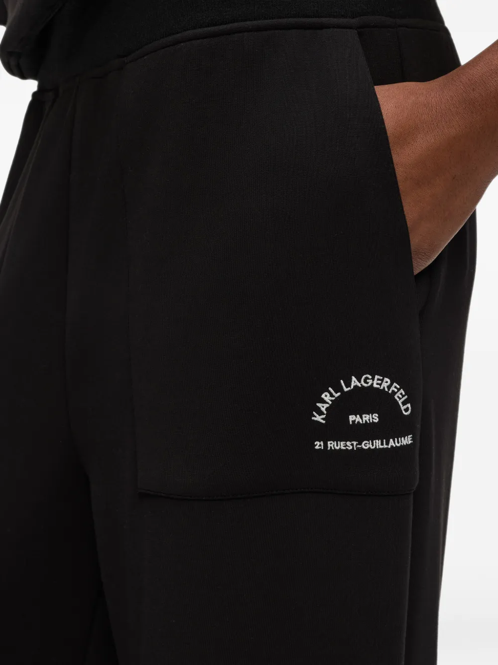 Karl Lagerfeld Rue St-Guillaume joggingbroek met opgestikte zak Zwart