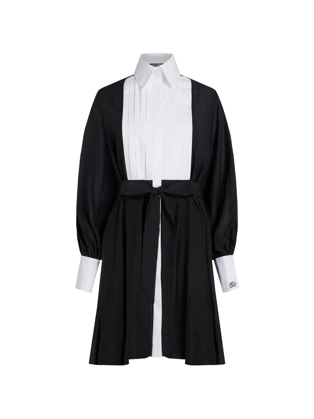 Karl Lagerfeld Chemisier con bavaglino a contrasto - Nero