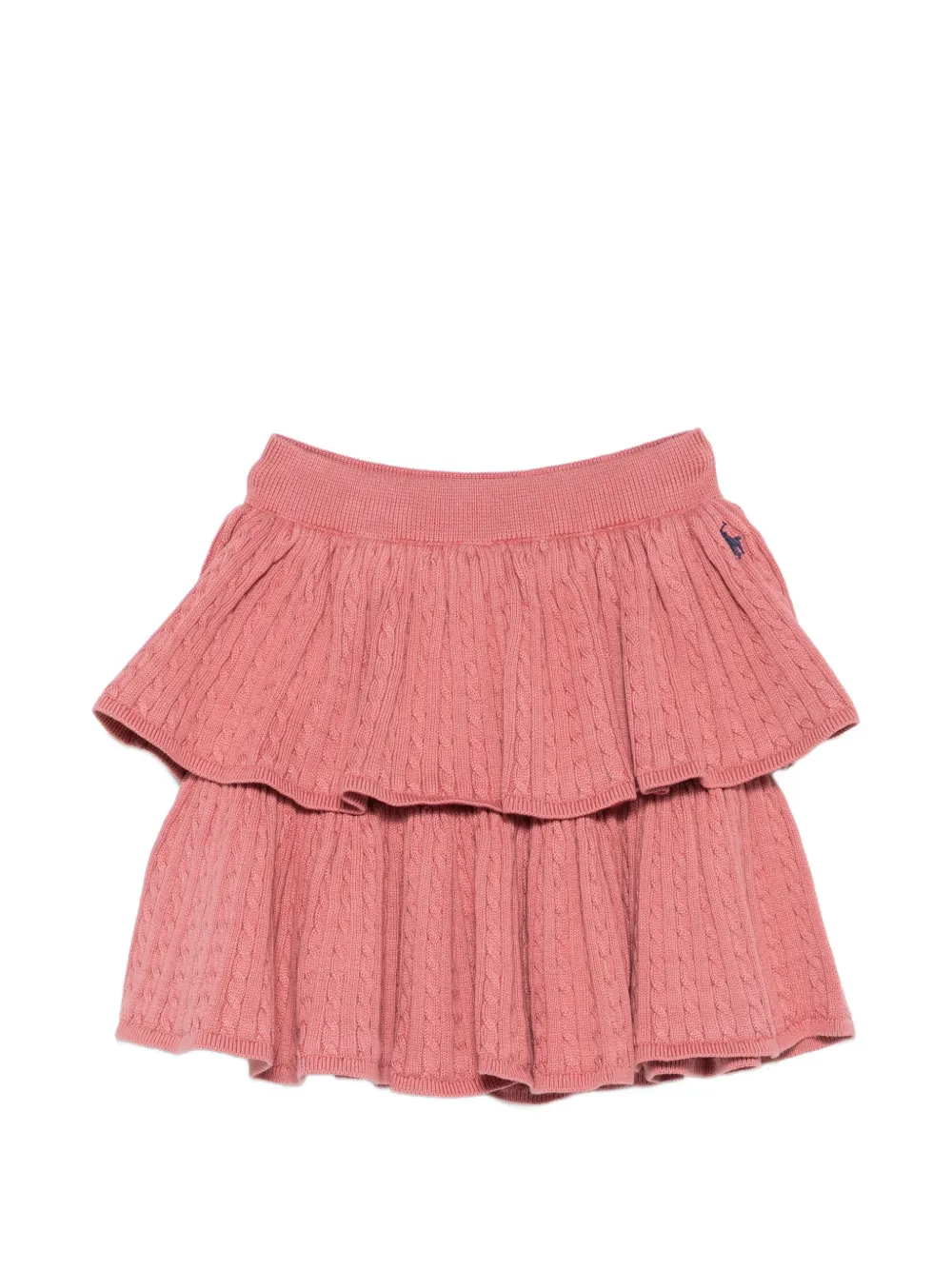 POLO RALPH LAUREN KIDS cable-knit tiered skirt - Rosa