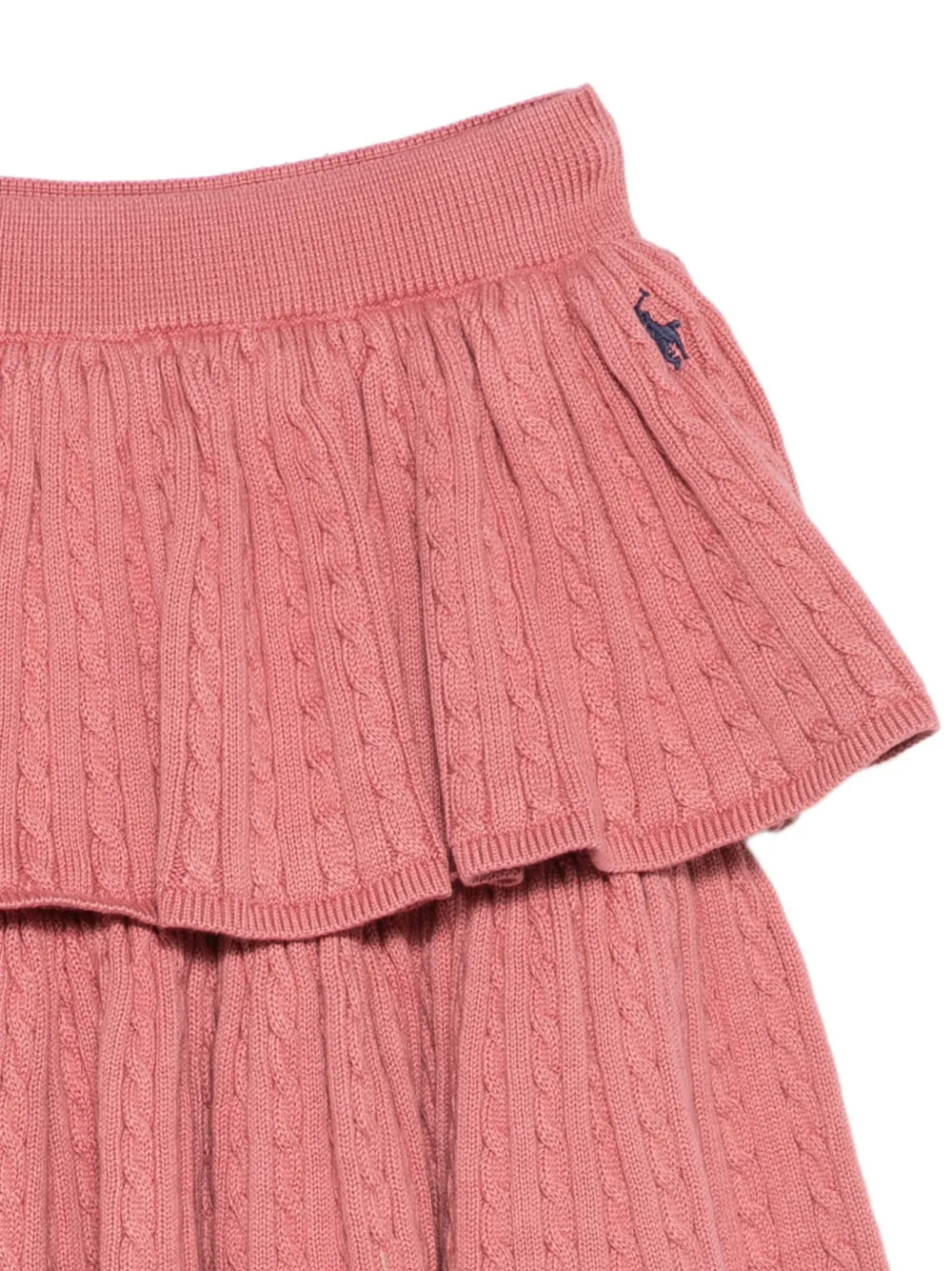 POLO RALPH LAUREN KIDS Kabelgebreide gelaagde rok Roze