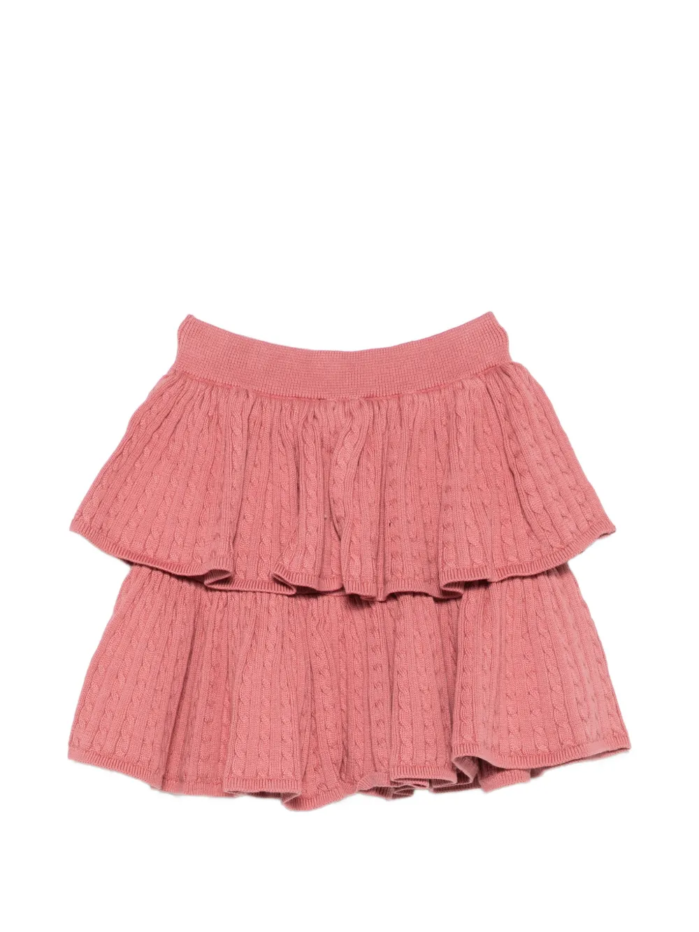 POLO RALPH LAUREN KIDS Kabelgebreide gelaagde rok Roze