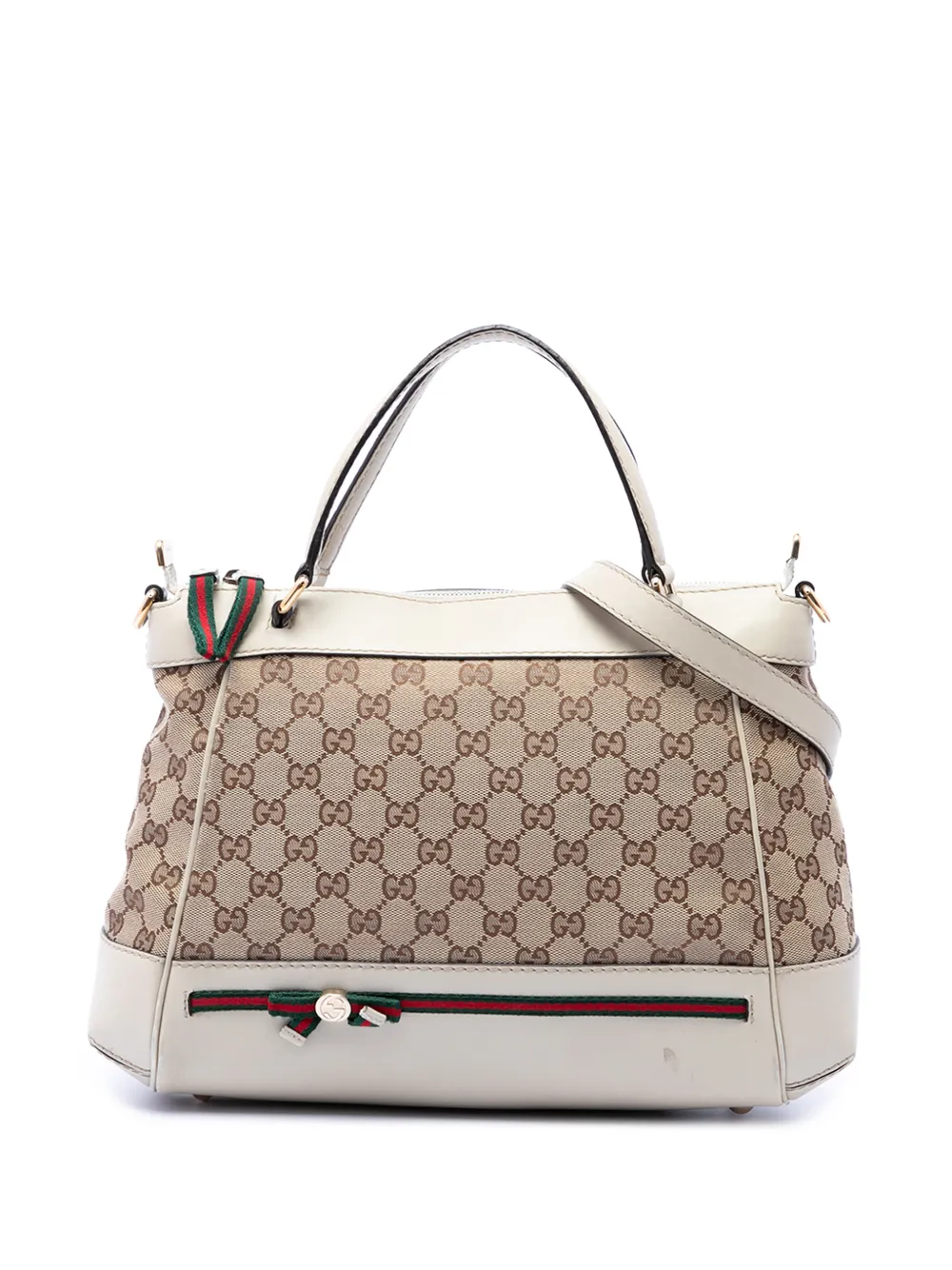 Gucci Pre-Owned 2016-2026 Web Mayfair Satchel-Tasche aus GG Canvas - Nude