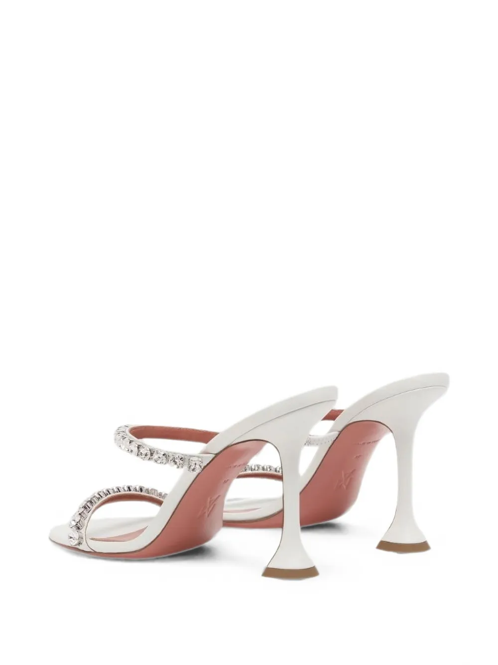 Amina Muaddi Gigi slippers 95 white nappa and white crystals Wit