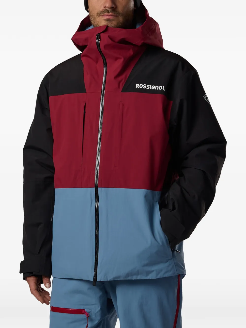 Rossignol Colour-block Hooded Ski Jacket In Red