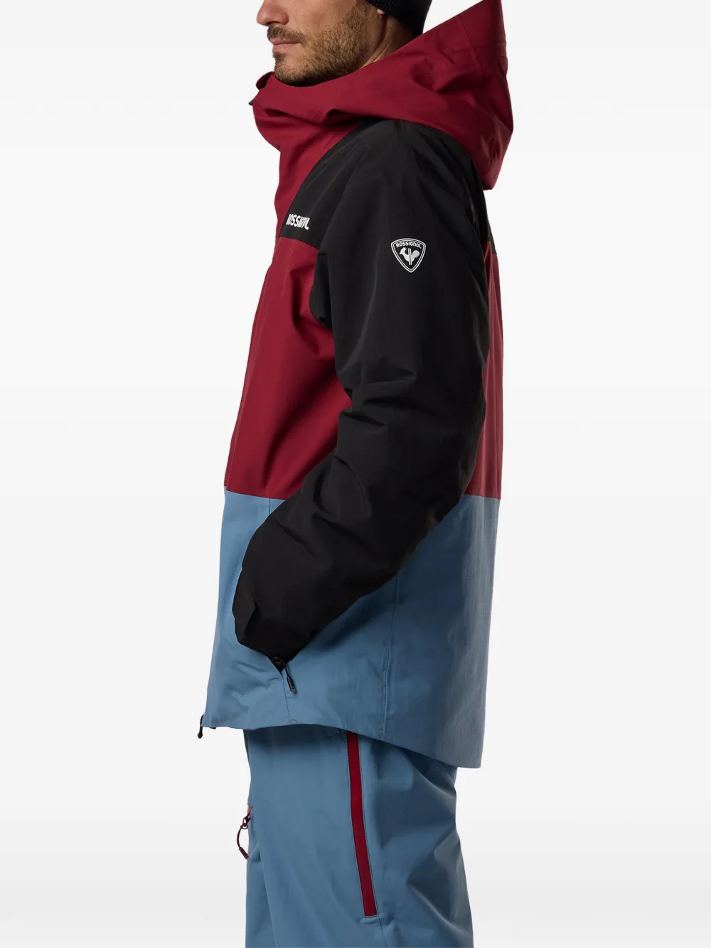 Rossignol Ski-jack met capuchon en colourblocking Rood