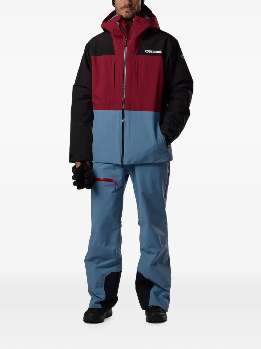 Rossignol Ski-jack met capuchon en colourblocking Rood