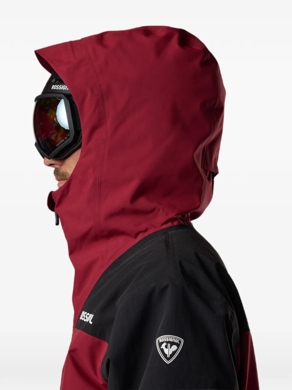 Rossignol Ski-jack met capuchon en colourblocking Rood