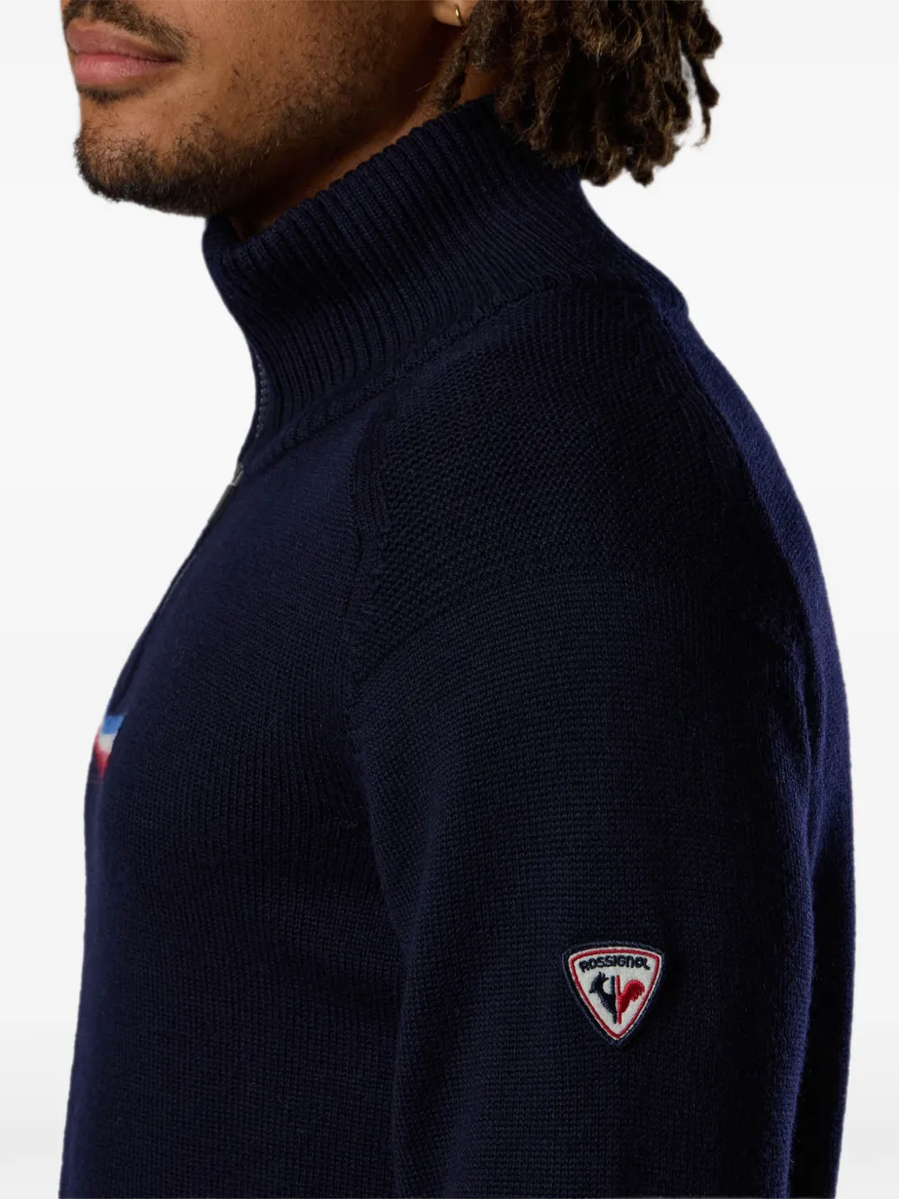 Rossignol Odysseus trui met halve rits van merinowol Blauw