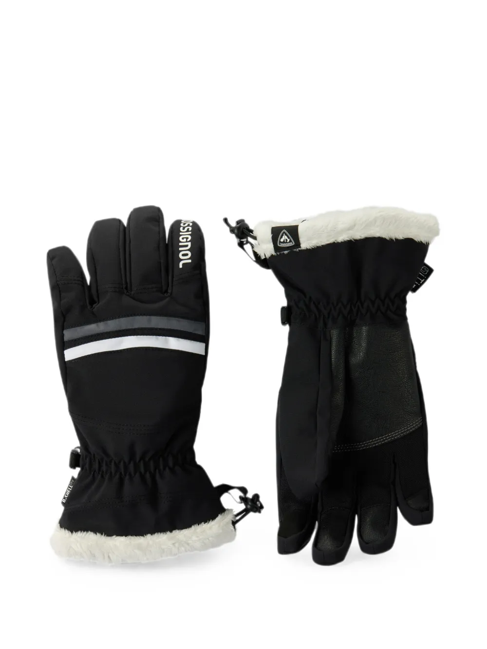Rossignol R-Shell Dry skihandschoenen met afwerking van imitatiebont Zwart